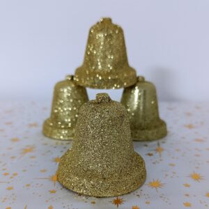 AKCIA zvončeky 6 cm zlaté plast - 4 ks